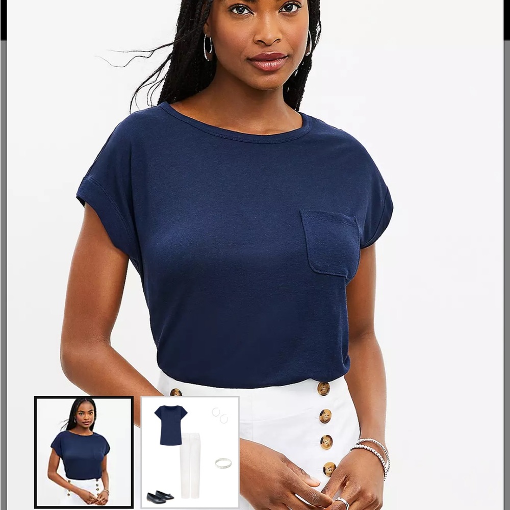 LOFT Linen Blend Pocket Tee